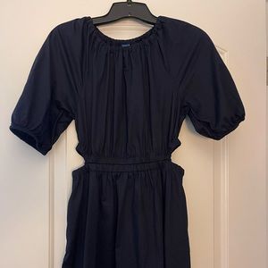 Cut-out dress with voluminous bottom, Navy